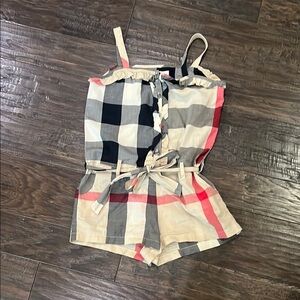 Burberry Kids Plaid Romper - size 5